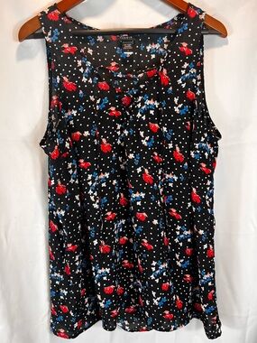 torrid Black Floral Polka Dot Sleeveless Camisole